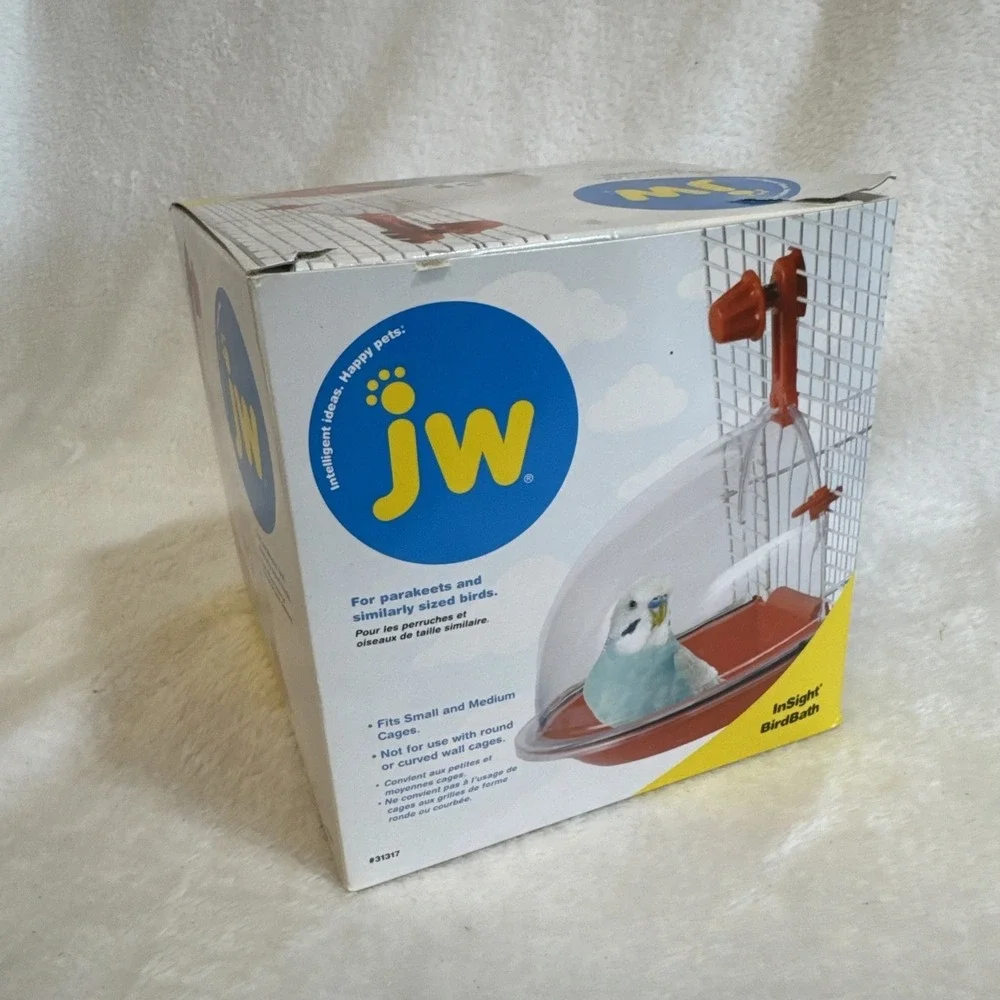 JW‎ Pet Company Insight Bird Bath Accessory, Multicolor Medium, Red